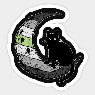 Agender Cat Moon Sticker